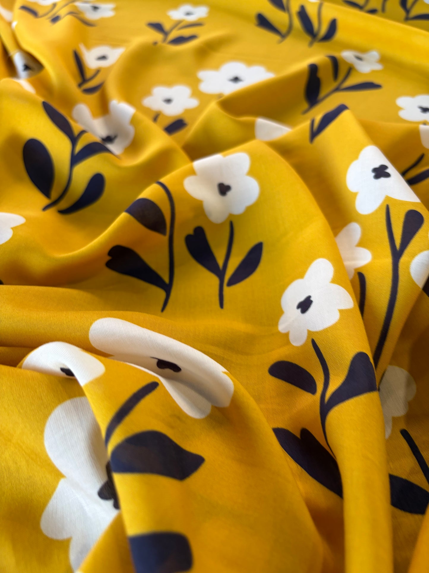 HOMER 043 cotton voile naive yellow flowers