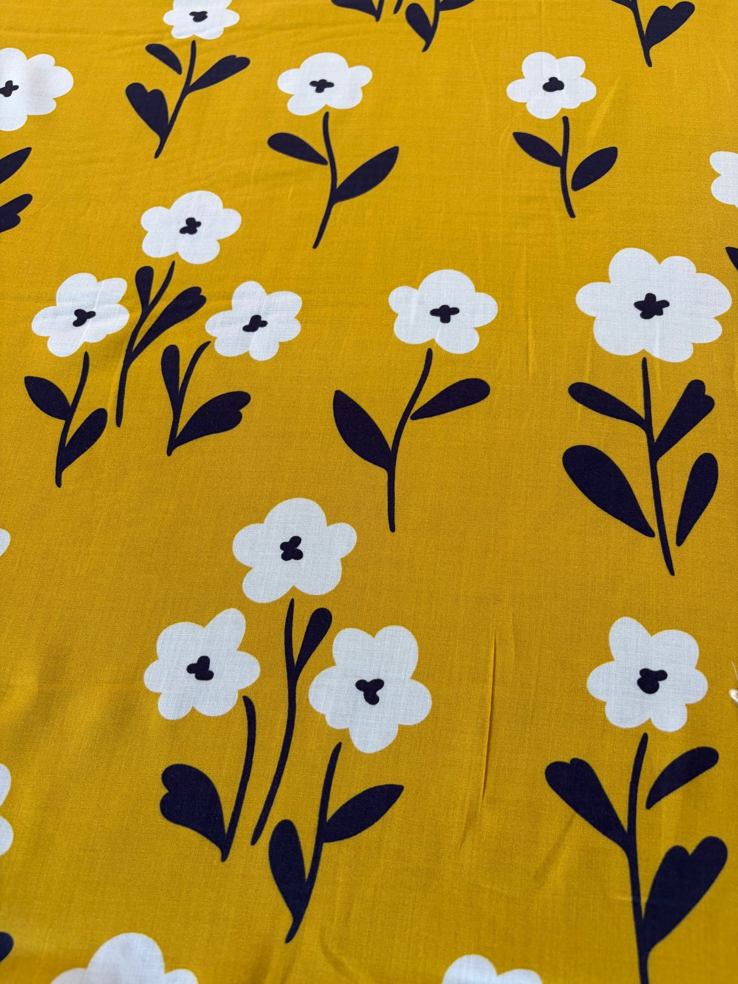 HOMER 043 cotton voile naive yellow flowers