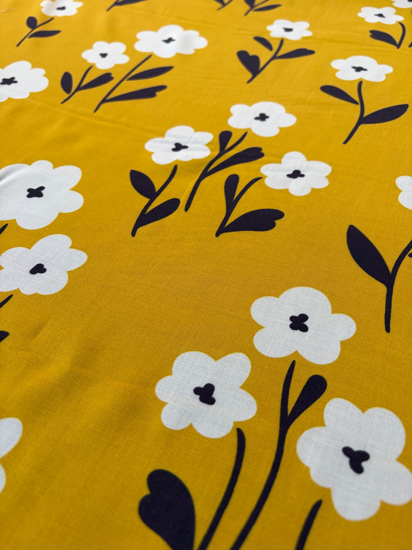 HOMER 043 cotton voile naive yellow flowers