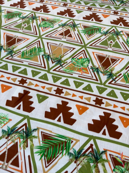 HOMER 044 cotton voile green ethnical print