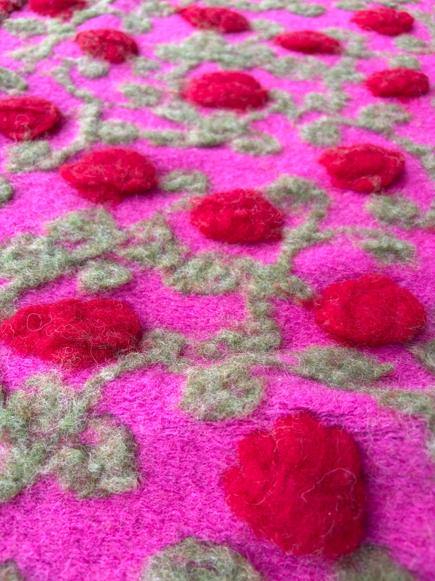 JOEL 020 heavy boiled wool with applicated flower design