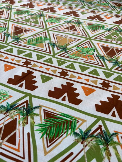 HOMER 044 cotton voile green ethnical print