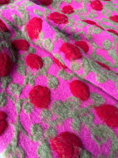 JOEL 020 heavy boiled wool with applicated flower design