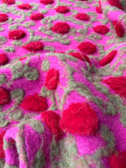 JOEL 020 heavy boiled wool with applicated flower design