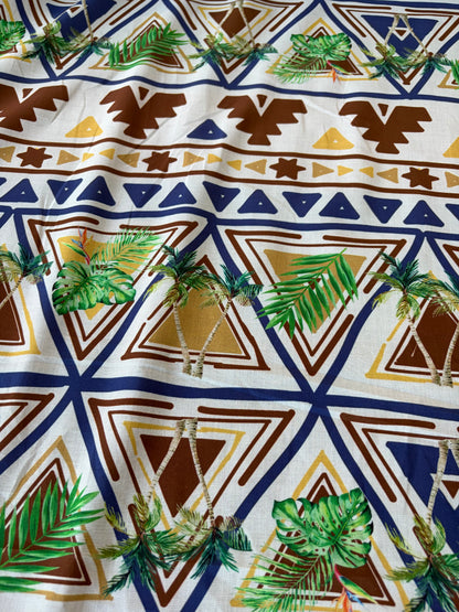 HOMER 045 cotton voile blue ethnical print
