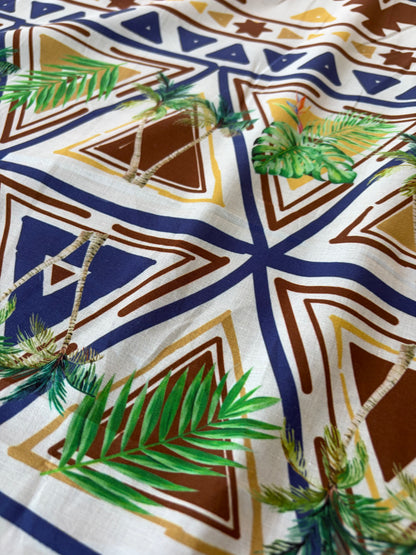 HOMER 045 cotton voile blue ethnical print