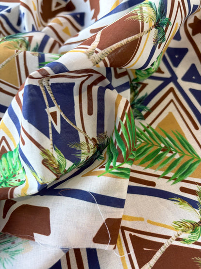 HOMER 045 cotton voile blue ethnical print