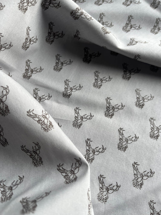 REMCO 036 cotton poplin stretch grey deers