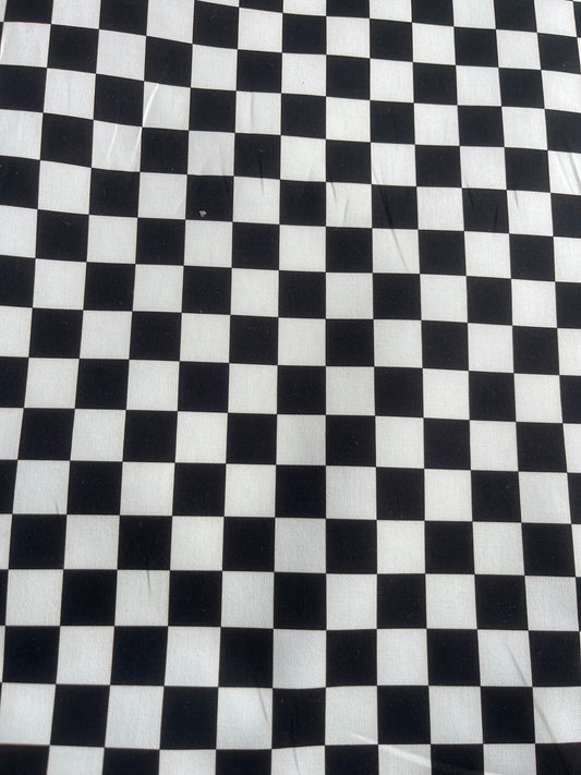 REMCO 038 cotton poplin stretch black/white checkered