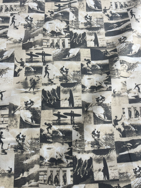 REMCO 041 cotton twill sand/grey print