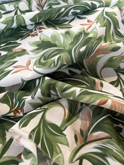 PC HOMER 050  cotton voile jungle leaves