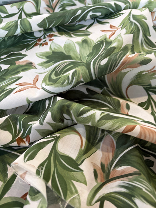 HOMER 050  cotton voile jungle leaves