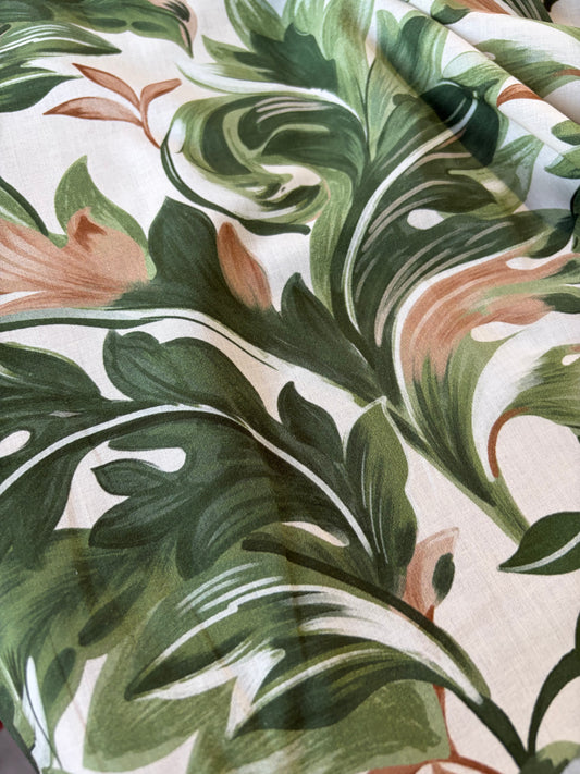 HOMER 050  cotton voile jungle leaves