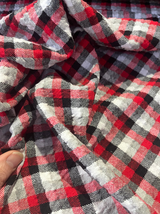 Gaia 040 heavy cotton seersucker check