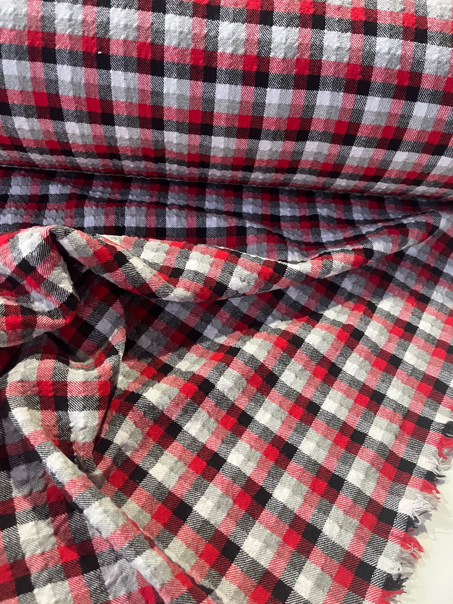 Gaia 040 heavy cotton seersucker check