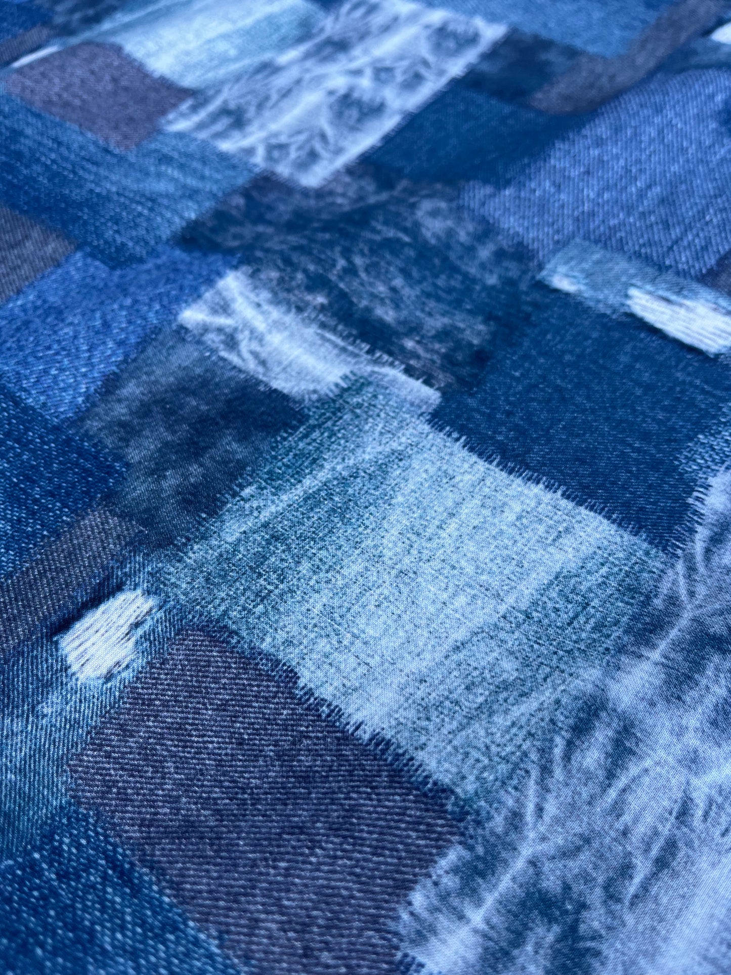 POPOL 005 cotton voile jeans patchwork print