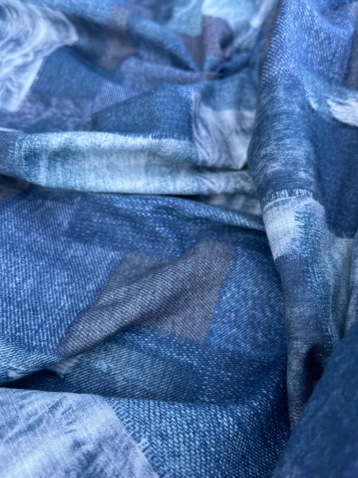 POPOL 005 cotton voile jeans patchwork print