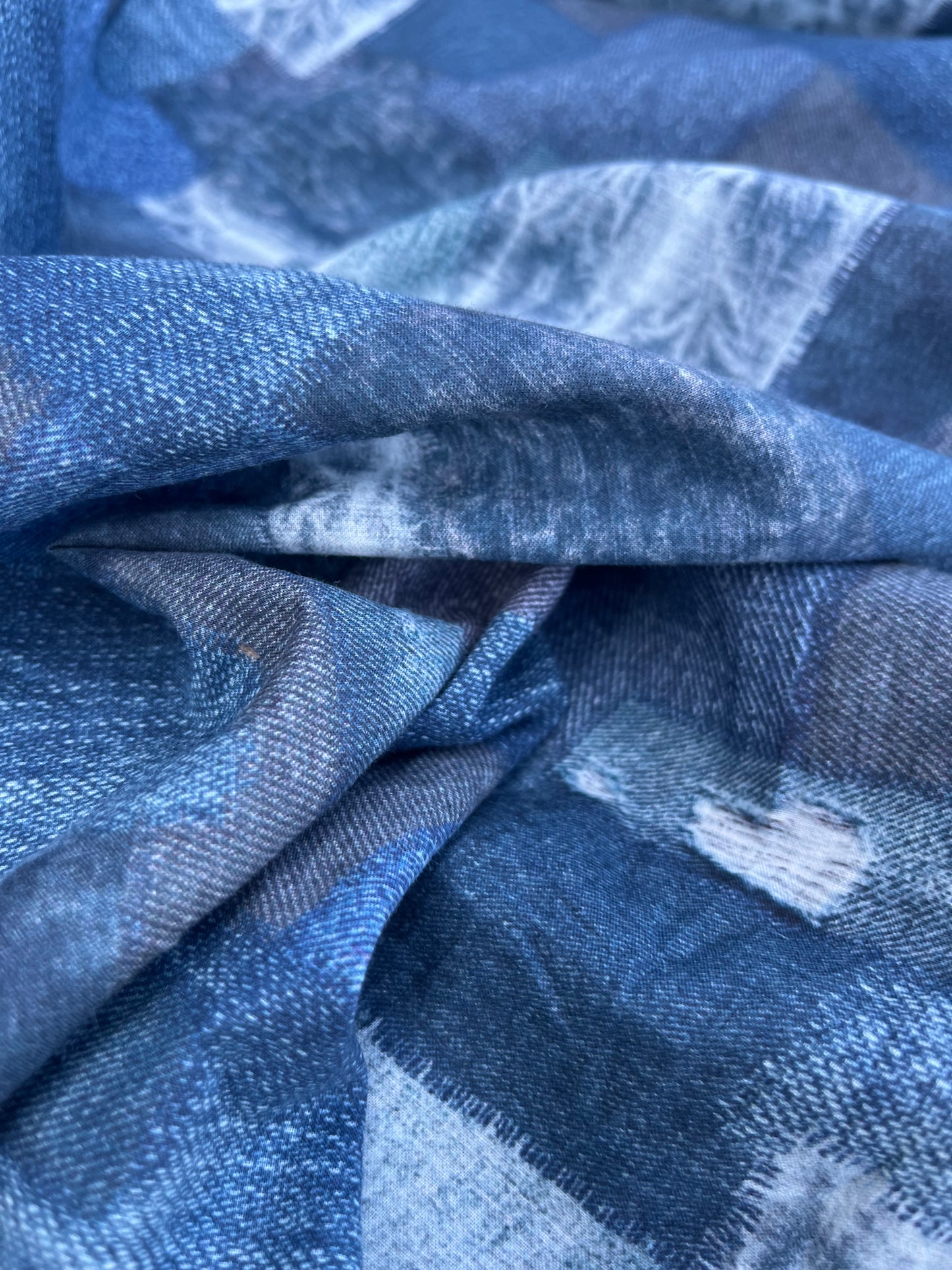 POPOL 005 cotton voile jeans patchwork print