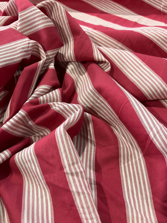 Paris 185 woven voile stripes red