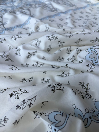 MARGE 005  cotton voile double border print