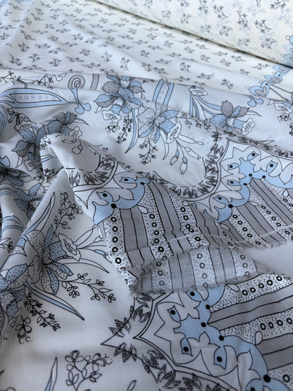 MARGE 005  cotton voile double border print