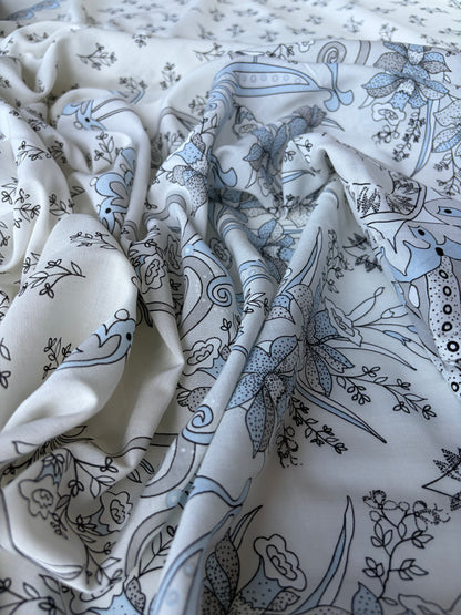 MARGE 005  cotton voile double border print