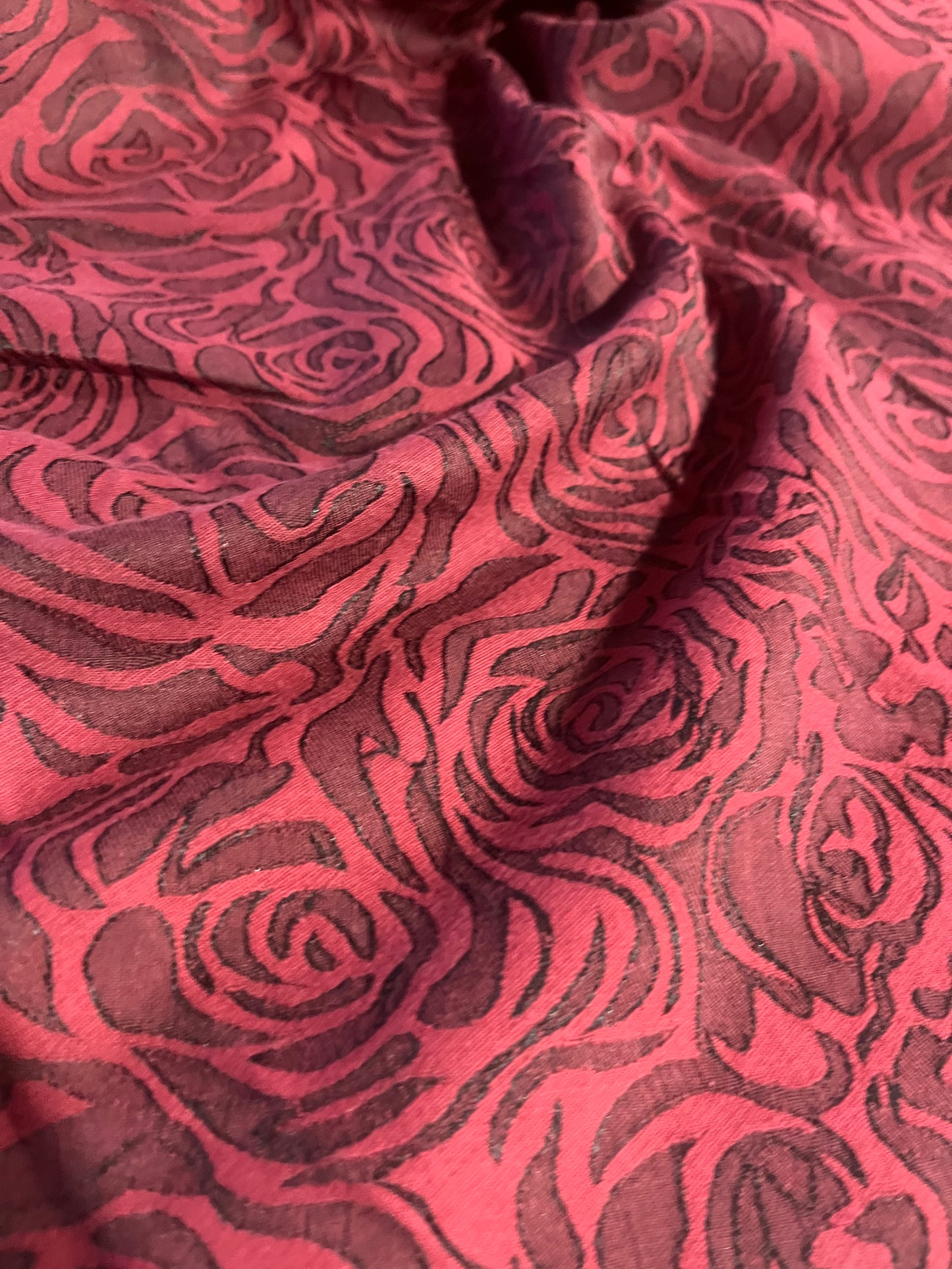 GASPARD 003 cotton stretch jacquard red roses