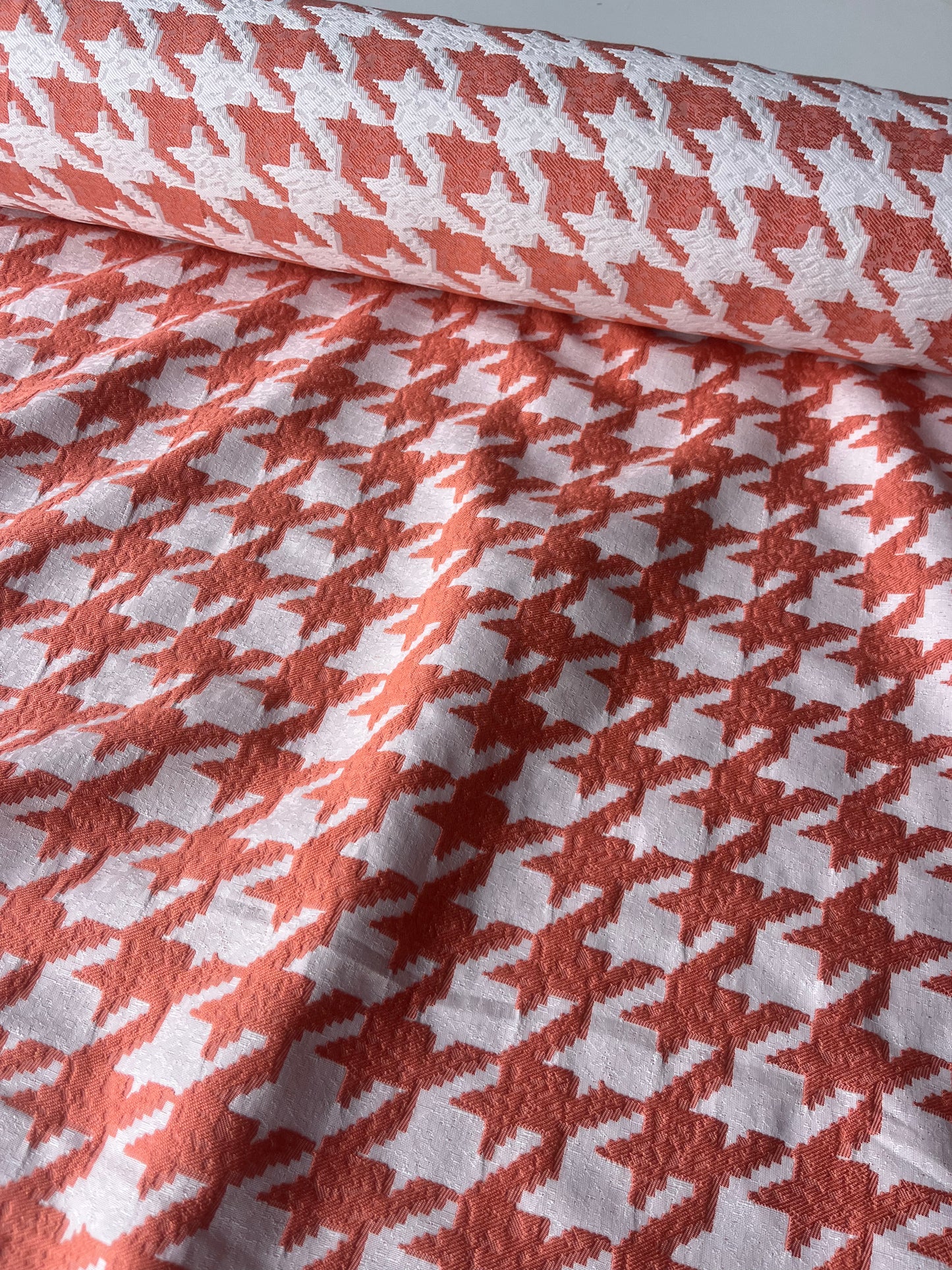 CELESTIN 008 cotton jacquard pied de cocq orange