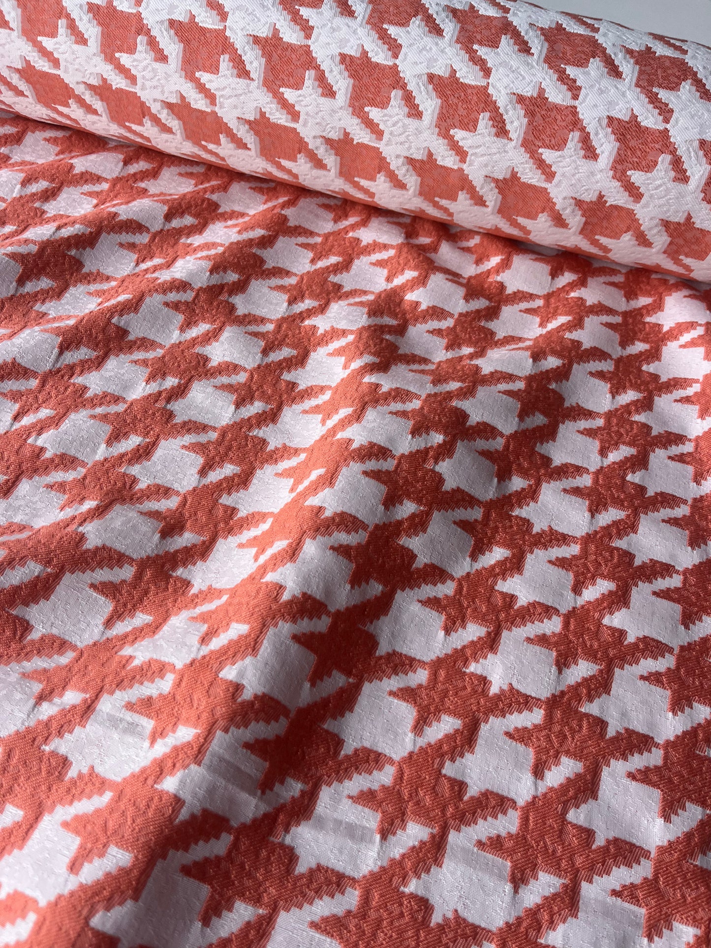 CELESTIN 008 cotton jacquard pied de cocq orange