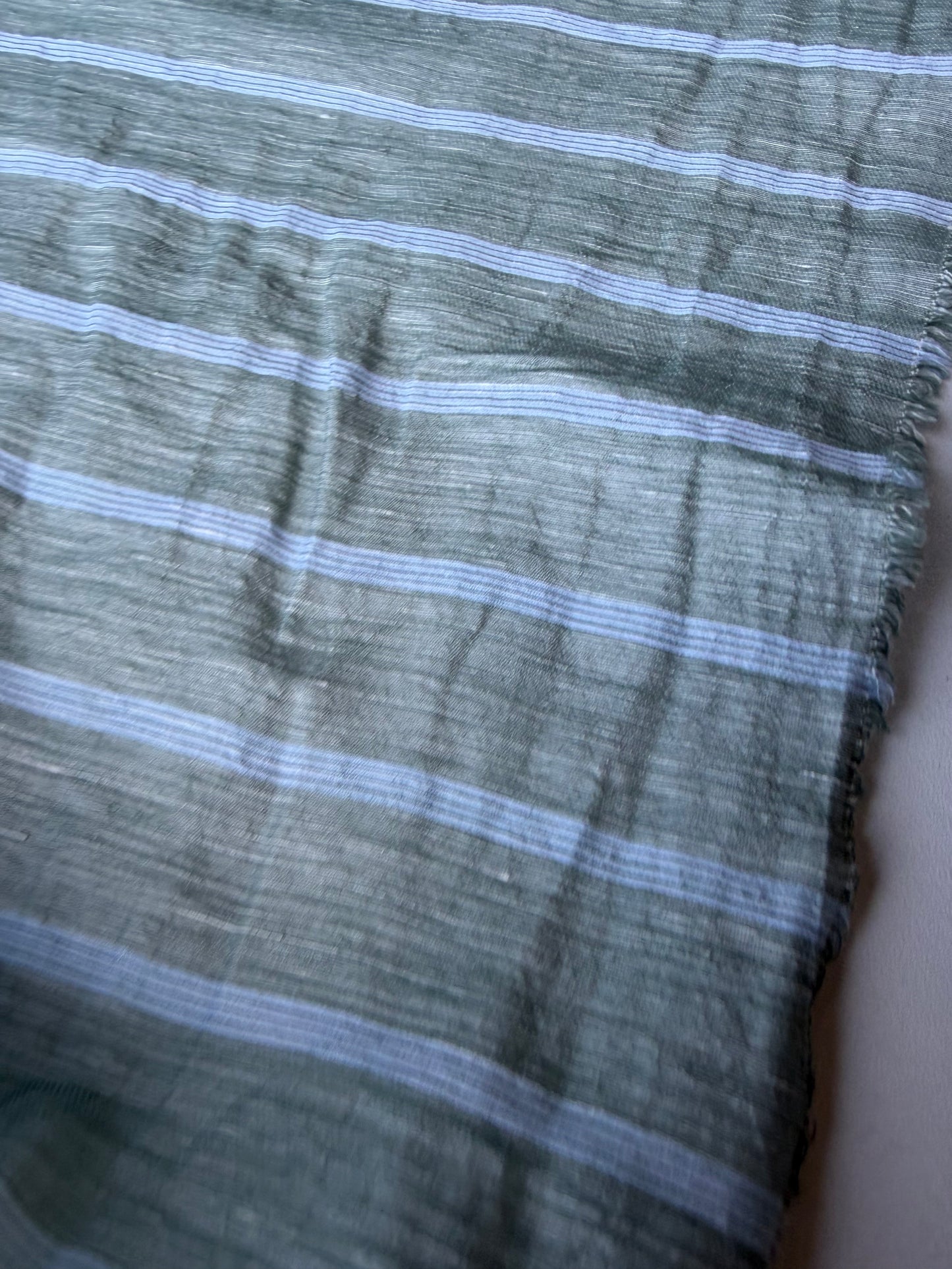 MARGE 006 taft stripes with linen sage green
