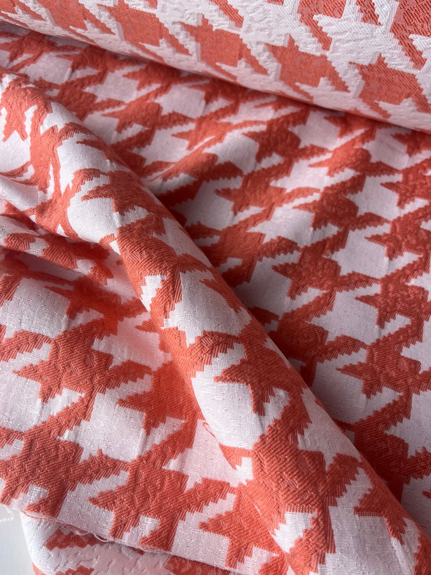 CELESTIN 008 cotton jacquard pied de cocq orange