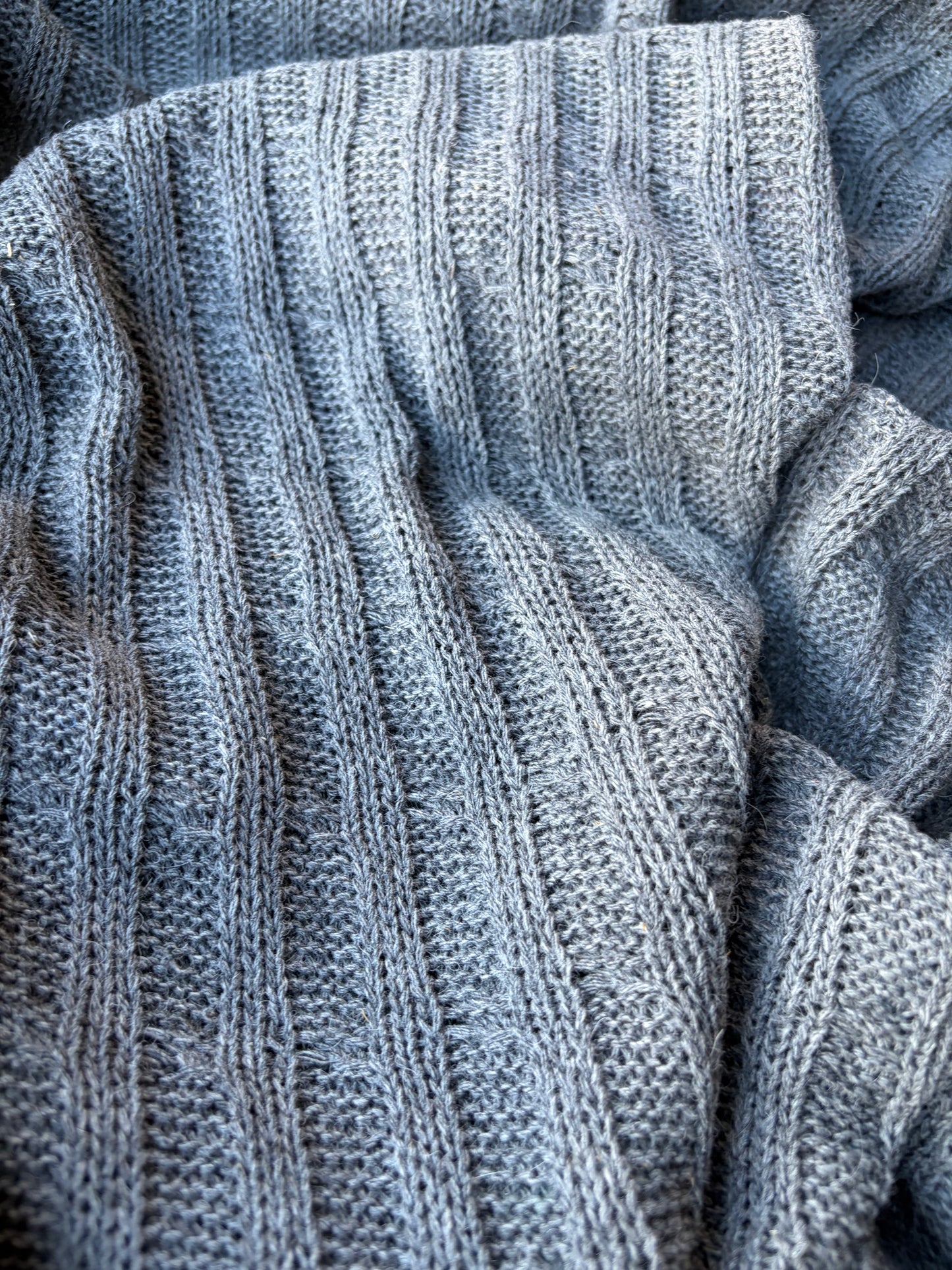 JOEL 035 mid grey coloured knitted cable cotton/wool