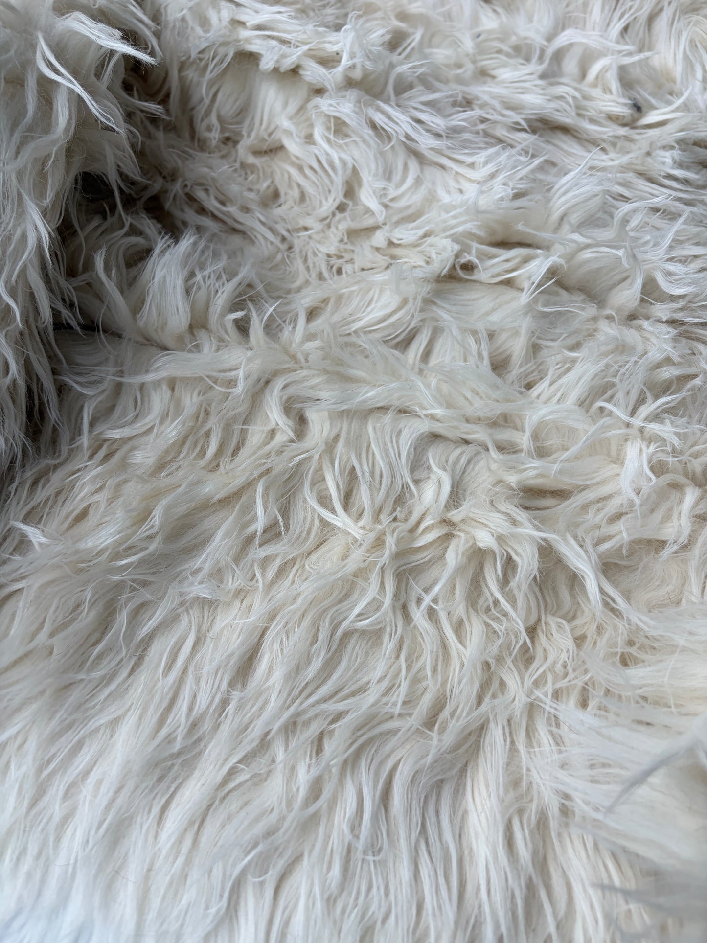 JOEL 037  white fake fur hairy woolen coat fabric