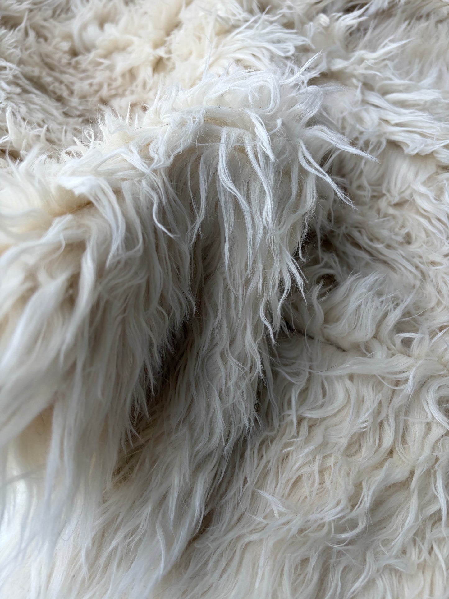 JOEL 037  white fake fur hairy woolen coat fabric