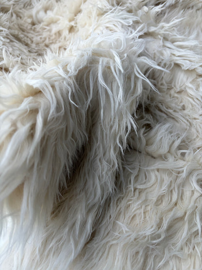 JOEL 037  white fake fur hairy woolen coat fabric