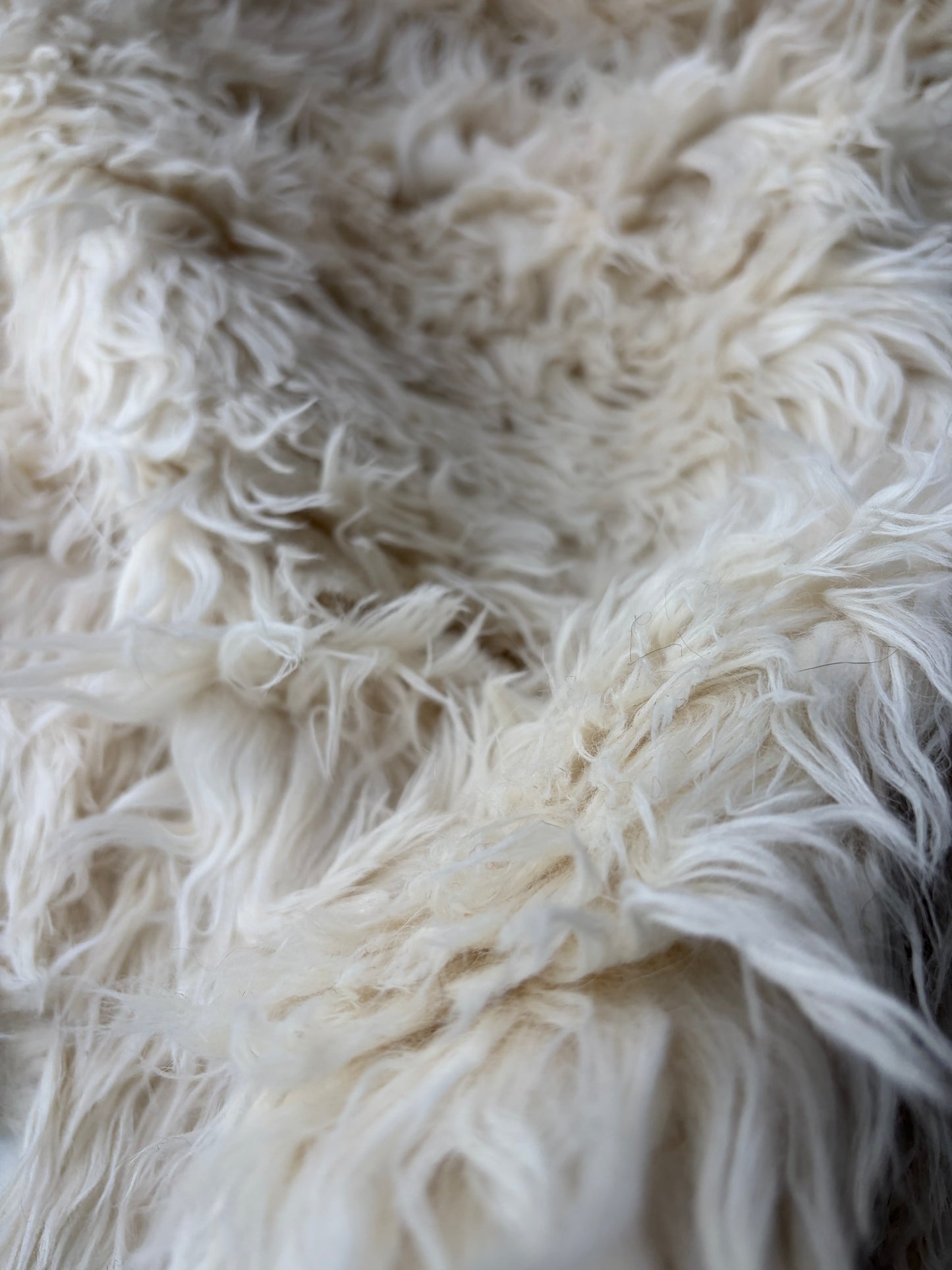 JOEL 037  white fake fur hairy woolen coat fabric