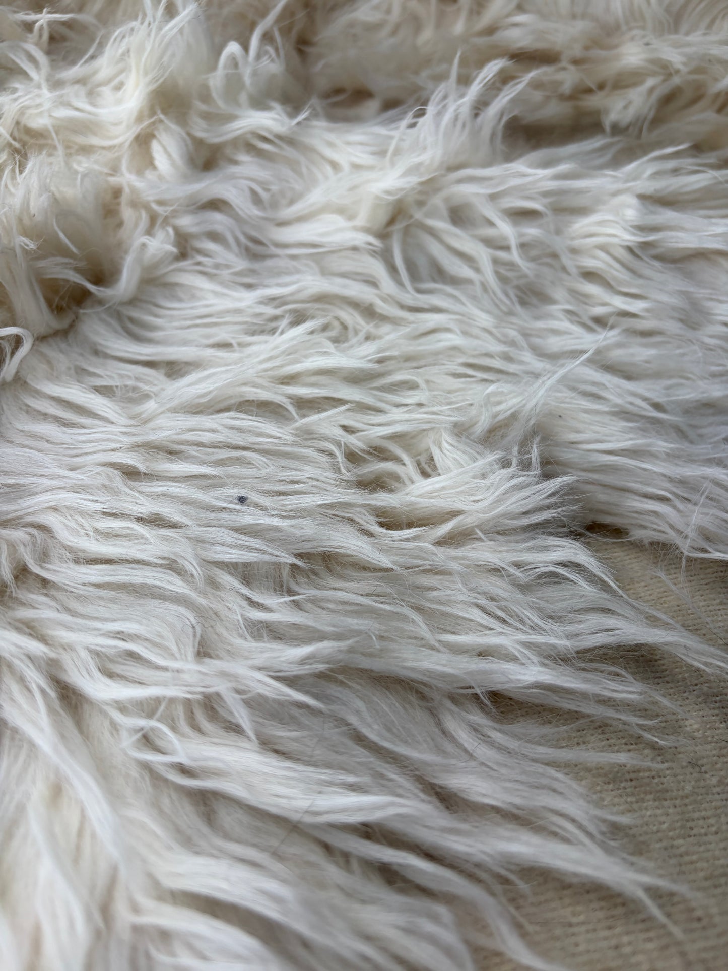 JOEL 037  white fake fur hairy woolen coat fabric