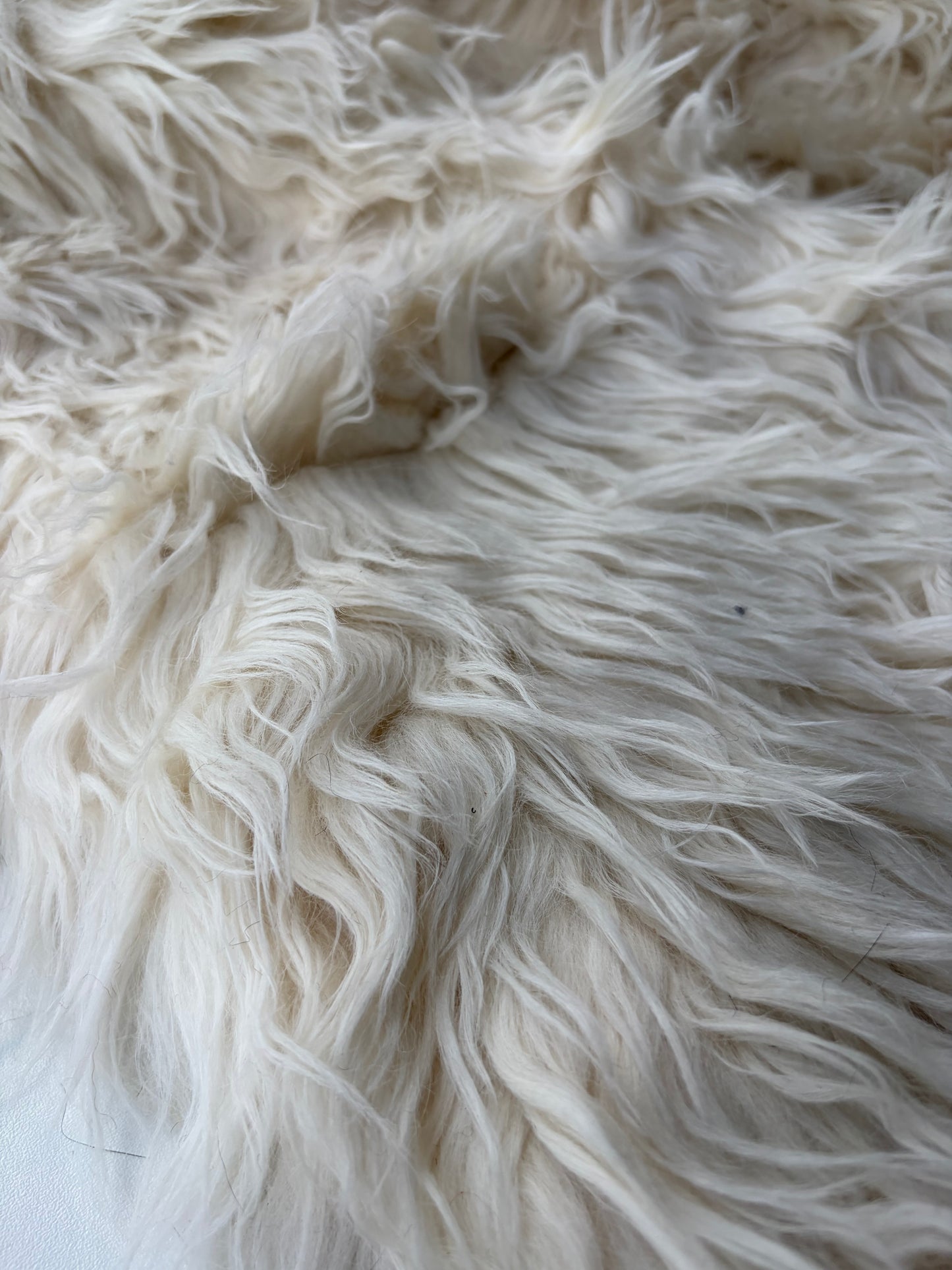 JOEL 037  white fake fur hairy woolen coat fabric