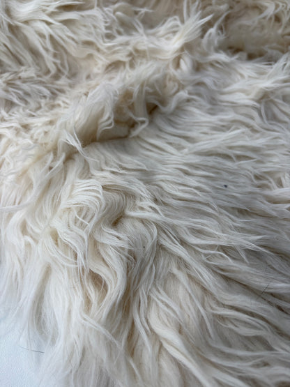 JOEL 037  white fake fur hairy woolen coat fabric