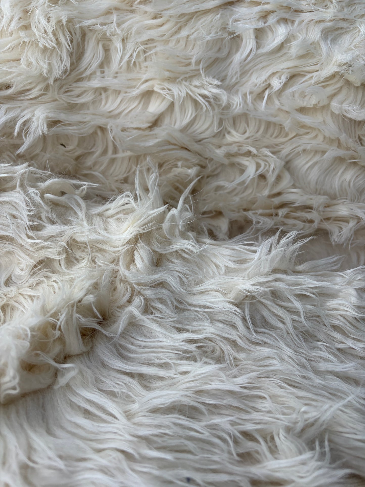 JOEL 037  white fake fur hairy woolen coat fabric
