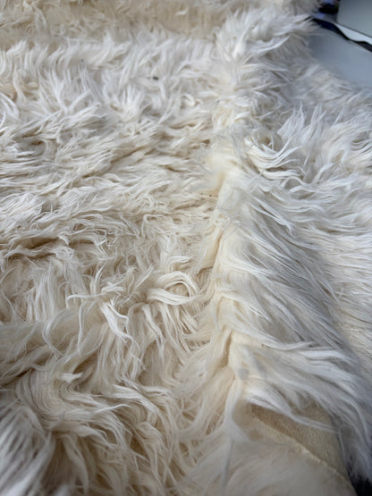 JOEL 037  white fake fur hairy woolen coat fabric