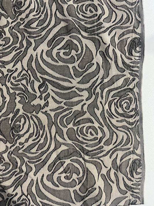 GASPARD 008 cotton stretch beige/black roses