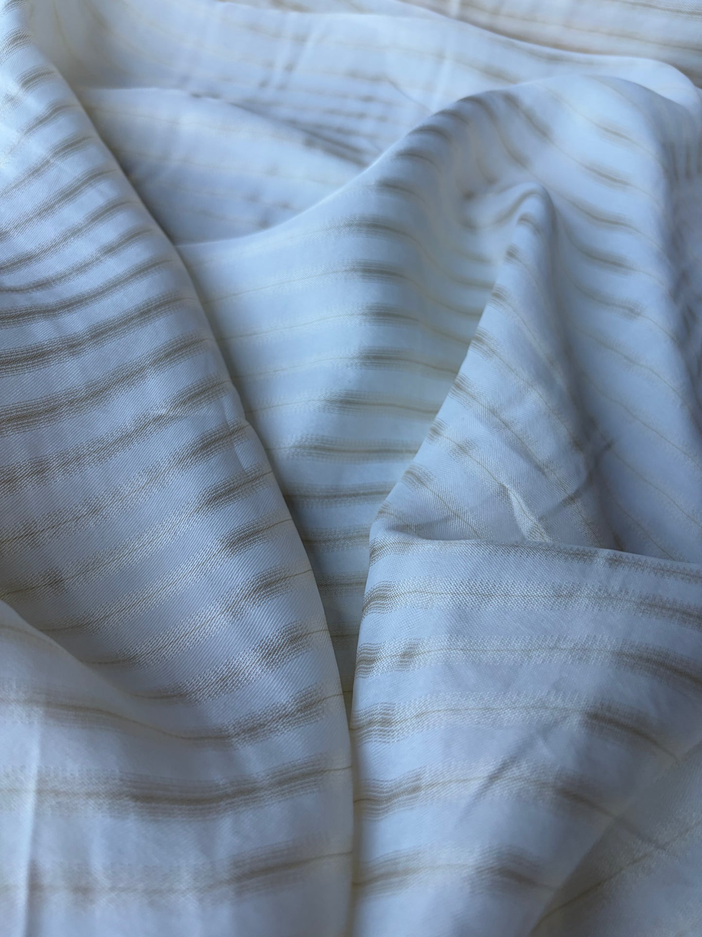 MARGE 010 viscose/silk stripes white/gold