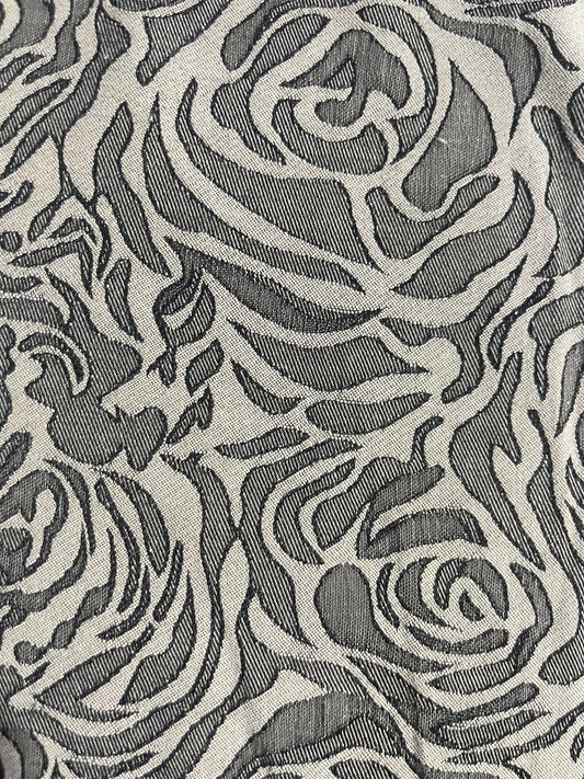 GASPARD 008 cotton stretch beige/black roses