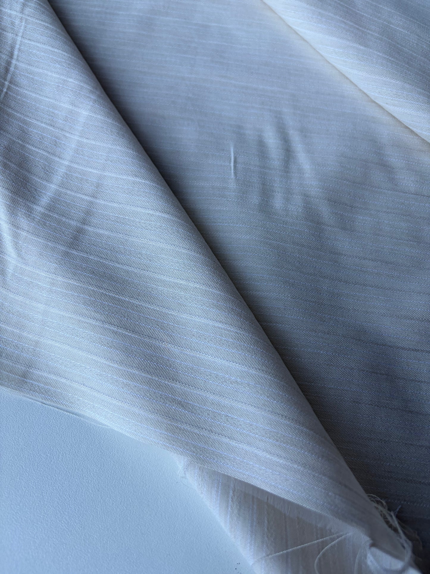 MARGE 011 viscose/silk stripes ecru