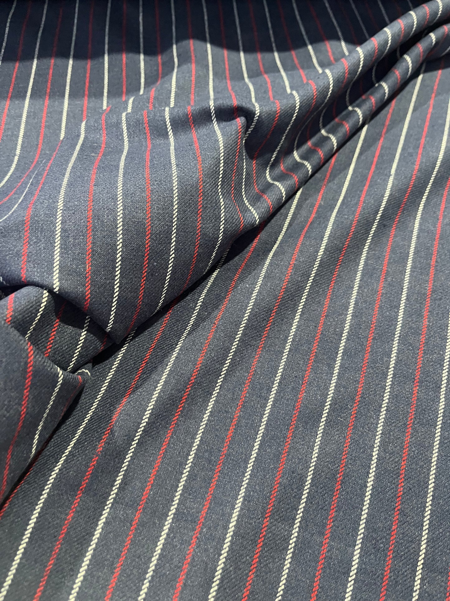 LC Gaia 057 cotton heavy twill stripe jeans/red