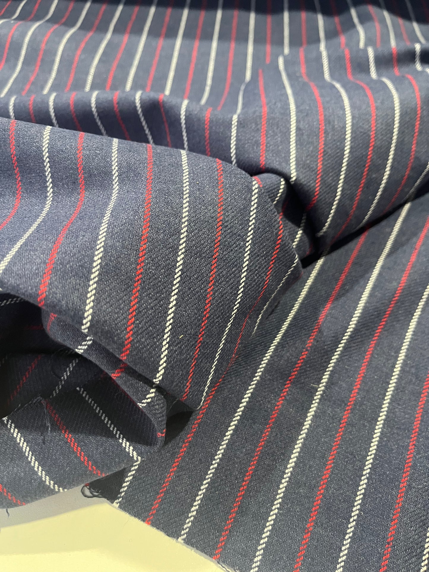 LC Gaia 057 cotton heavy twill stripe jeans/red