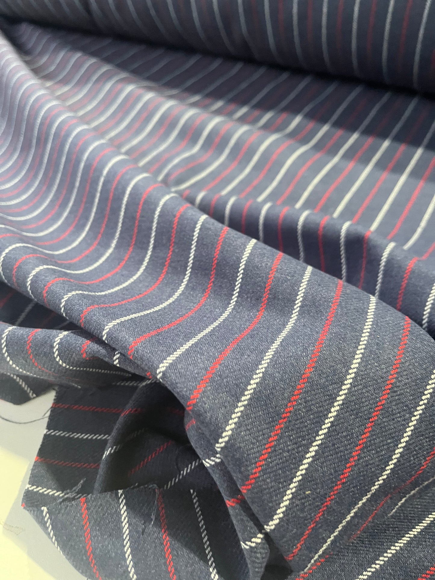 LC Gaia 057 cotton heavy twill stripe jeans/red