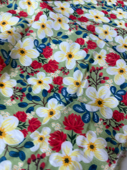 PC MARGE 014 viscose satin green flowerfield