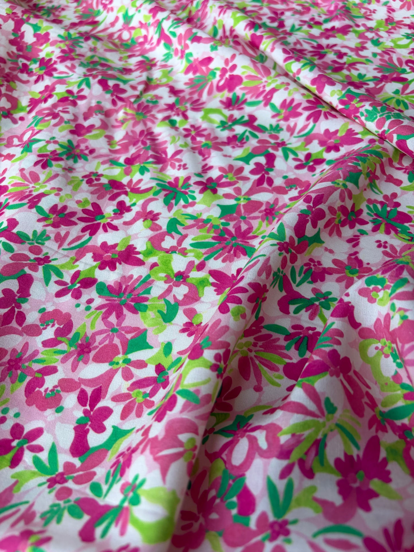 MARGE 015 viscose satin pink flowerfield